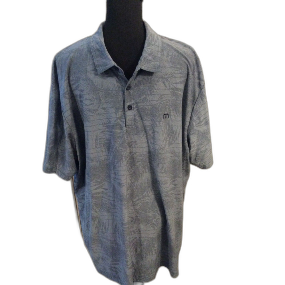 Travis Mathew XXL golf Polo Blue Print Tropical Mens
